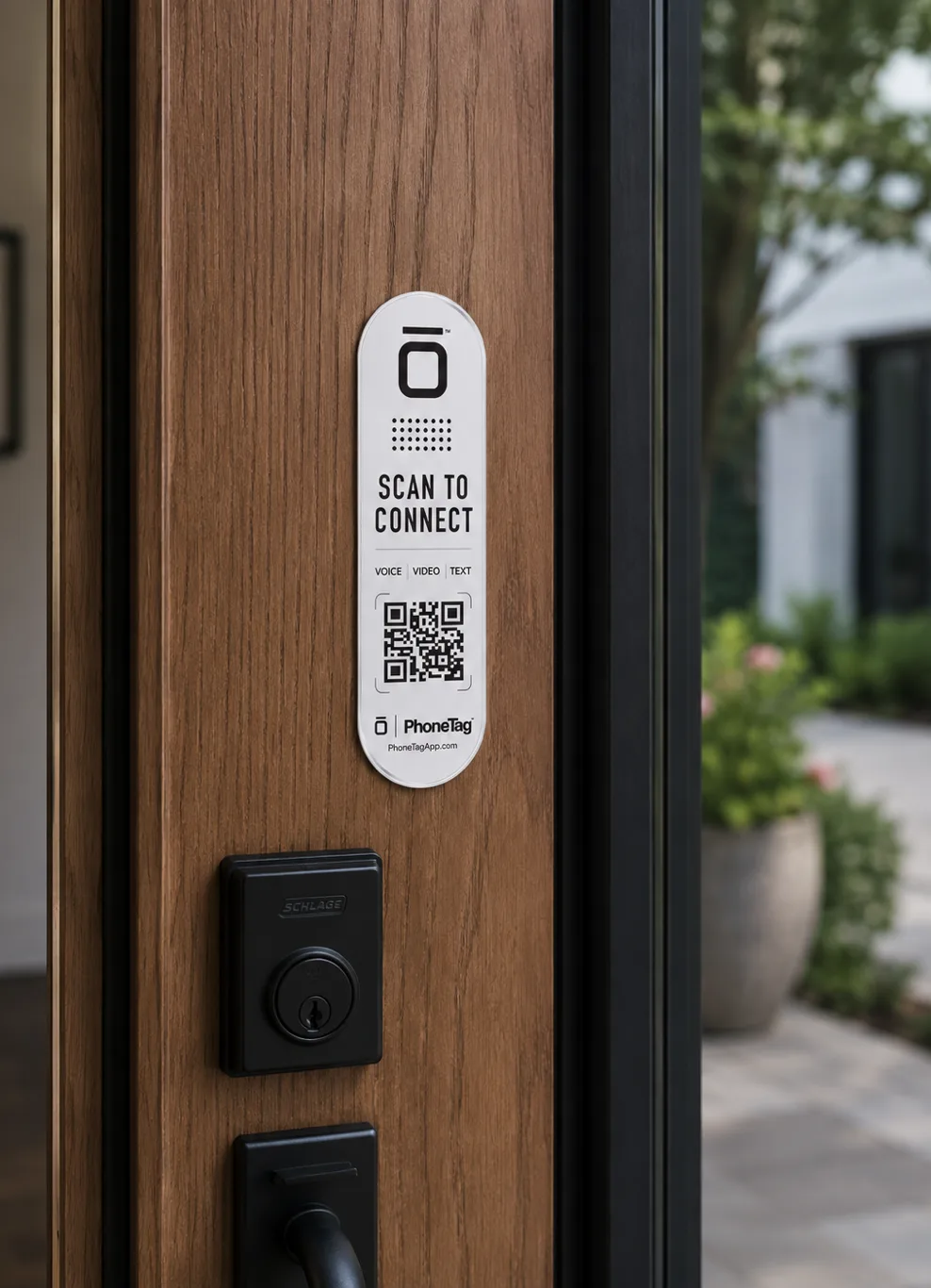 A PhoneTag Doorbell at a home front door