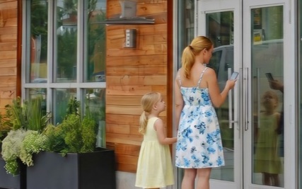A PhoneTag Intercom at an office entrance