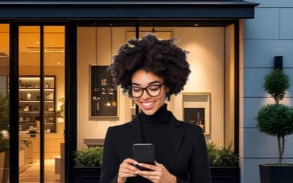 A PhoneTag Intercom at a retail storefront